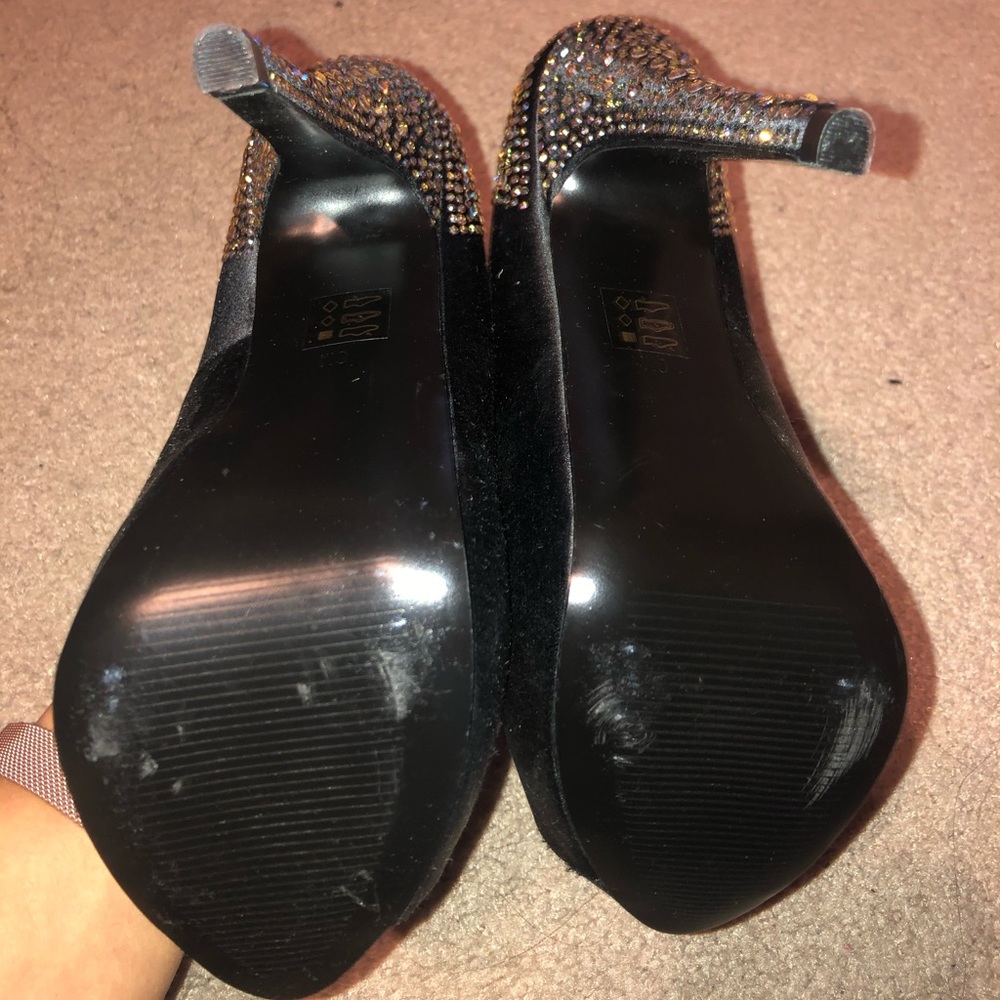 Steve Madden PLAYY-R rhinestone heels open toe 6 - Picture 5 of 5